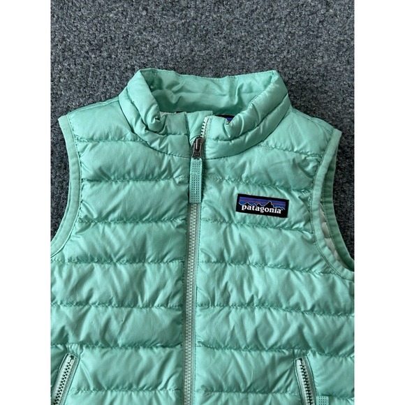 Patagonia Jakcet Baby 12-18m Down Filled Sweater Vest Teal Green Puffer Toddler - Picture 3 of 12